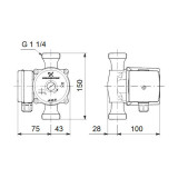 Циркуляционный насос Grundfos UP 20-30 N 150 мм 59643500
