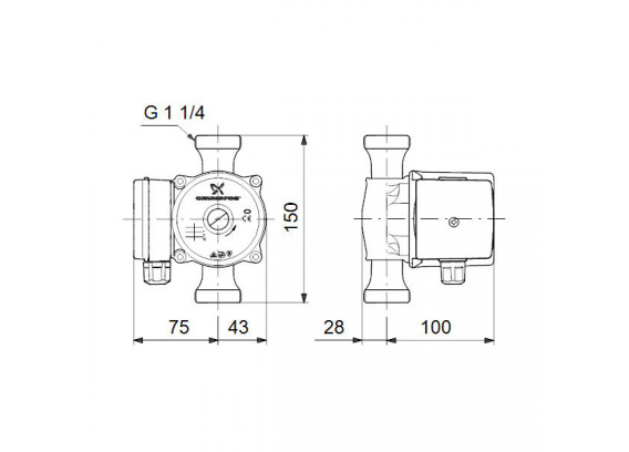 Циркуляционный насос Grundfos UP 20-30 N 150 мм 59643500