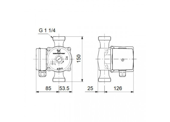 Циркуляционный насос Grundfos UP 20-45 N 150 мм 95906472