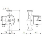Циркуляционный насос Grundfos UPS 25-40 N 180 мм 96913060