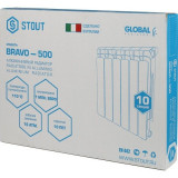 Радиатор алюминиевый Stout Bravo 500 мм, 10 секций SRA-0110-050010