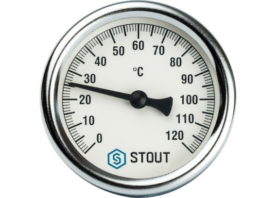 Термометр с погружной гильзой Stout 63 х 50 мм до 120 °C SIM-0001-635015