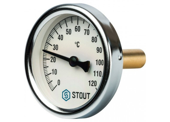 Термометр с погружной гильзой Stout 80 х 75 мм до 120 °C SIM-0001-807515