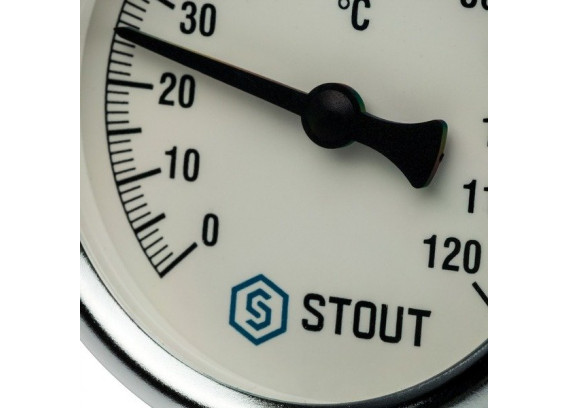Термометр с погружной гильзой Stout 80 х 75 мм до 120 °C SIM-0001-807515