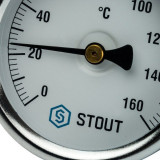 Термометр с погружной гильзой Stout 63 х 75 мм до 160 °C SIM-0002-637515