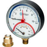 Термоманометр радиальный Stout 10 бар SIM-0006-801015