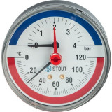 Термоманометр аксиальный Stout 4 бар SIM-0005-800415