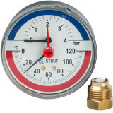 Термоманометр аксиальный Stout 4 бар SIM-0005-800415