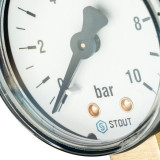 Манометр радиальный Stout 100 мм 10 бар SIM-0010-101015