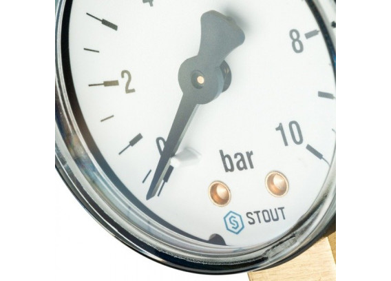 Манометр радиальный Stout 100 мм 10 бар SIM-0010-101015