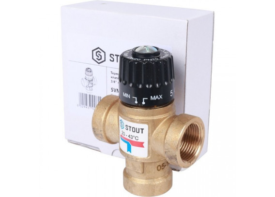 Термостатический смесительный клапан Stout 3/4 ВР 20-43°С KV 1.6 SVM-0110-164320
