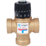 Термостатический смесительный клапан Stout 3/4 ВР 35-60°С KV 1.6 SVM-0110-166020