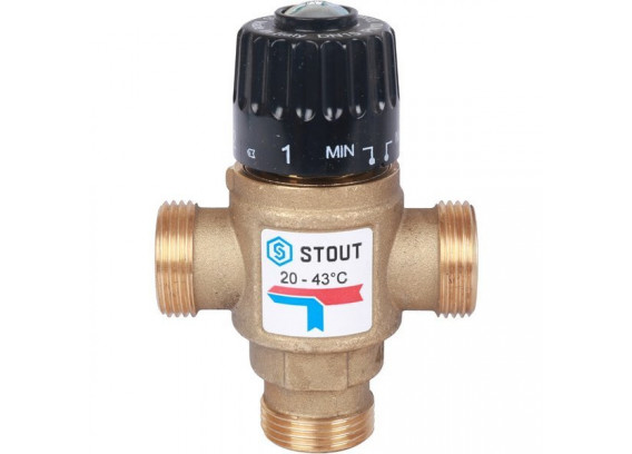 Термостатический смесительный клапан Stout 3/4 НР 20-43°С KV 1.6 SVM-0120-164320