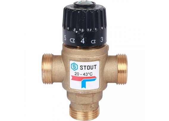 Термостатический смесительный клапан Stout 3/4 НР 20-43°С KV 1.6 SVM-0120-164320