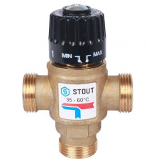 Термостатический смесительный клапан Stout 3/4 НР 35-60°С KV 1.6 SVM-0120-166020