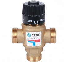 Термостатический смесительный клапан Stout 1 НР 35-60°С KV 1.6 SVM-0120-166025