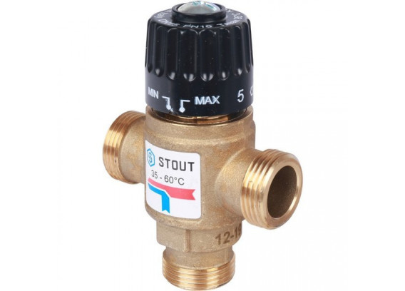 Термостатический смесительный клапан Stout 1 НР 35-60°С KV 1.6 SVM-0120-166025