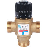 Термостатический смесительный клапан Stout 1 НР 35-60°С KV 1.6 SVM-0120-166025