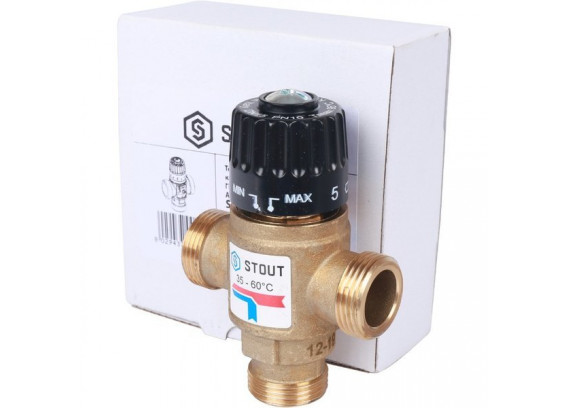 Термостатический смесительный клапан Stout 1 НР 35-60°С KV 1.6 SVM-0120-166025