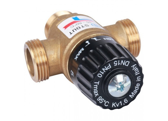 Термостатический смесительный клапан Stout 1 НР 35-60°С KV 1.6 SVM-0120-166025