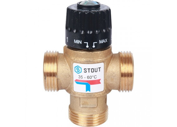 Термостатический смесительный клапан Stout 1 НР 35-60°С KV 2.5 SVM-0120-256025