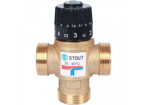 Термостатический смесительный клапан Stout 1 НР 35-60°С KV 2.5 SVM-0120-256025