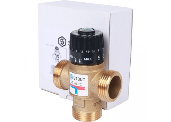 Термостатический смесительный клапан Stout 1 НР 35-60°С KV 2.5 SVM-0120-256025