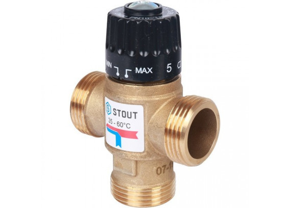 Термостатический смесительный клапан Stout 1 НР 35-60°С KV 2.5 SVM-0120-256025