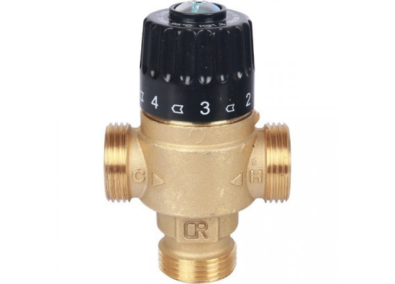 Термостатический смесительный клапан Stout 3/4 НР 30-65°С KV 1.8 SVM-0125-186520