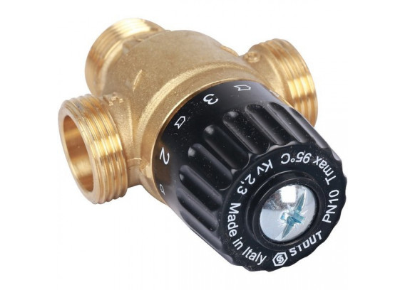 Термостатический смесительный клапан Stout 3/4 НР 30-65°С KV 2.3 SVM-0125-236520