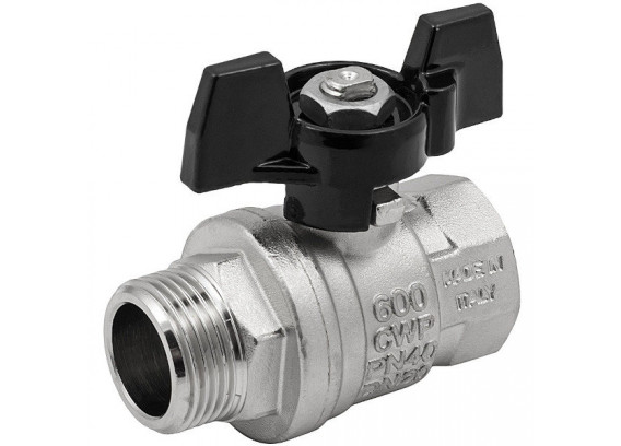 Кран шаровой Elsen Strong T 3/4 НР-ВР, бабочка EV34.2201