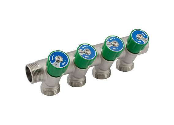 Коллектор модульный Elsen 3/4", 4 отвода, выход 3/4"EK