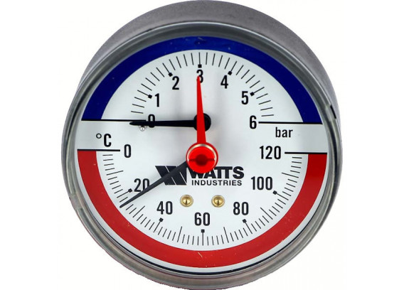 Термоманометр аксиальный Watts F+R818 (TMAP) 80 мм, 6 бар 10018742