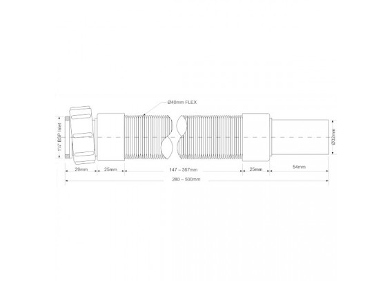 Труба гофрированная Mcalpine 1 1/4 х 32 мм (300-500 мм) MRMF1-05