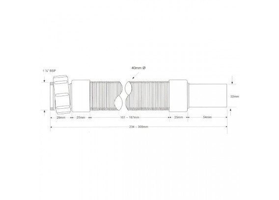 Труба гофрированная Mcalpine 1 1/4 х 32 мм (234-300 мм) MRMF1-03