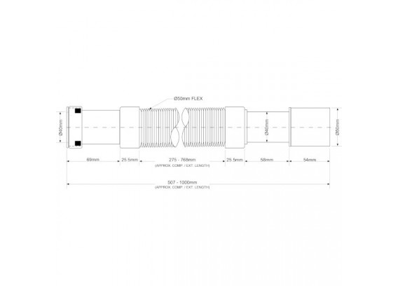 Труба гофрированная Mcalpine 40-50 мм (420-1000 мм) MRMF2P