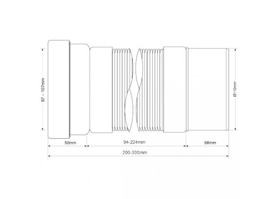 Труба фановая гофрированная Mcalpine 110 мм (200-330 мм) MRWC-F20P