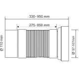 Труба фановая гофрированная Mcalpine 110 мм (330-850 мм) WC-F33P