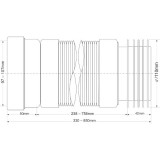 Труба фановая гофрированная Mcalpine 110 мм с прокладкой (330-850 мм) WC-F33R