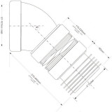 Труба фановая гофрированная Mcalpine 110 мм 45° с прокладкой (315-440 мм) WC-F16R