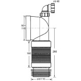 Труба фановая гофрированная Mcalpine 110 мм 90° с прокладкой и адаптером (260-540 мм) WC-F11RD