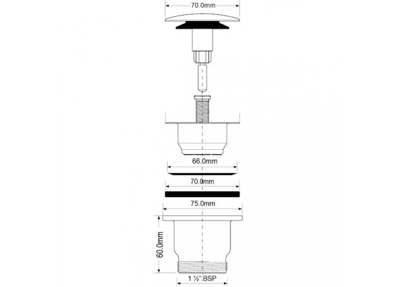 Выпуск для сифона без перелива Mcalpine 1 1/2 CWS70-CB