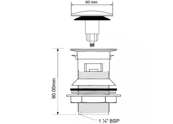 Выпуск для сифона с переливом Mcalpine 1 1/4 CW60-CB