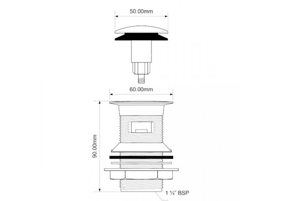 Выпуск для сифона с переливом Mcalpine 1 1/4 CW50-CB