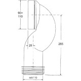 Угол фановый Mcalpine 90° 110 мм с прокладкой и смещением MRWC15
