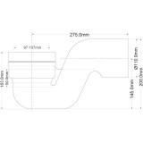 Угол фановый Mcalpine с гидрозатвором 110 мм гладкий MRWC46