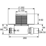 Трап Tece TECEdrainpoint S 120 низкий горизонтальный 50 мм 3601200