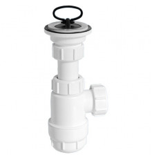 Сифон для раковины Mcalpine 1 1/4 х 32 мм бутылочный с выпуском и пробкой MRW2L