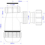 Сифон для раковины Mcalpine 1 1/4 х 32 мм бутылочный без выпуска MRW2-NW-MINI