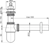 Сифон для раковины Alcaplast 1 1/4 х 32 мм с выпуском A437